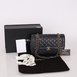 Rare Chanel 2015 Caviar Medium Navy Paris Flap Bag