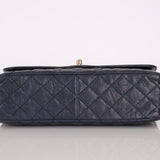 Rare Chanel 2015 Caviar Medium Navy Paris Flap Bag