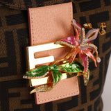 Rare Fendi Zucca Crystal Orchid Bucket Bag