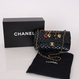 Chanel 2009 Patent Valentine's Charm Navy Flap Bag