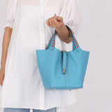 Limited Edition Hermès 2019 Epsom Tressage De Cuir Picotin 22 PHW