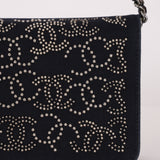 Rare Chanel 2017 Paris-Shanghai Pudong Double-Sided Strass CC Wallet on Chain