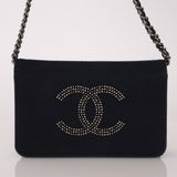 Rare Chanel 2017 Paris-Shanghai Pudong Double-Sided Strass CC Wallet on Chain