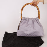 Gucci Lilac Monogram Bamboo Top Handle Tote