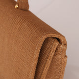 Rare Chanel 1998 Burlap XL Turnlock Briefcase 24k GP