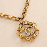 Rare Chanel 23rd Collection Double Bijoux Chain Crystal CC Medallion Necklace