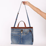 Rare Valentino Rockstud Joylock Denim Tote