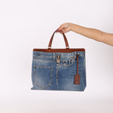 Rare Valentino Rockstud Joylock Denim Tote