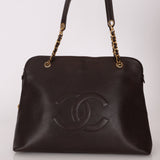 Chanel 1994 Chocolate Caviar Timeless Zip Tote 24k GP