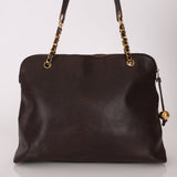 Chanel 1994 Chocolate Caviar Timeless Zip Tote 24k GP