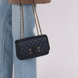 Chanel 2018 Caviar Filigree Small Flap Bag