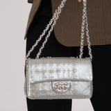 Rare Chanel 2016 Glazed Calfskin Grommet Airline Rectangular Mini Flap Bag