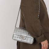 Rare Chanel 2016 Glazed Calfskin Grommet Airline Rectangular Mini Flap Bag