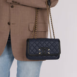 Chanel 2018 Caviar Filigree Small Flap Bag