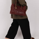 Chanel 2012 Paris-Bombay Burgundy Small Aged Caviar Shiva Tote