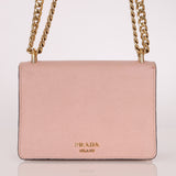 Prada Pink Saffiano Chain Envelope Flap