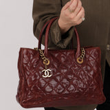 Chanel 2012 Paris-Bombay Burgundy Small Aged Caviar Shiva Tote