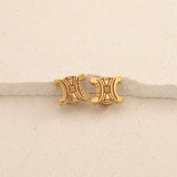 Celine Gold Triomphe Clip On Earrings