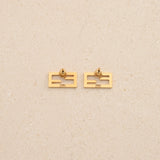 Fendi Gold Baguette Oro Earrings