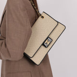 Chanel 2002 Jersey Micro Quilted Turnlock Single Classic Small Flap Bag