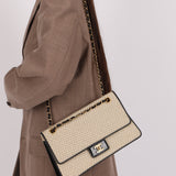 Chanel 2002 Jersey Micro Quilted Turnlock Single Classic Small Flap Bag