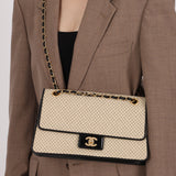 Chanel 2002 Jersey Micro Quilted Turnlock Single Classic Small Flap Bag