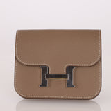 Hermès 2020 Etoupe Epsom Constance Slim Wallet PHW