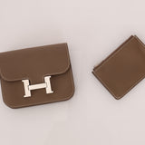 Hermès 2020 Etoupe Epsom Constance Slim Wallet PHW
