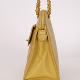 Rare Chanel 1997 Chartreuse Caviar Turnlock Zip Tote 24K GP