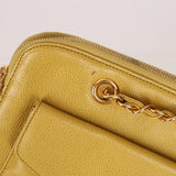 Rare Chanel 1997 Chartreuse Caviar Turnlock Zip Tote 24K GP