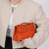 Hermès 2016 Epsom Orange Kelly Pochette