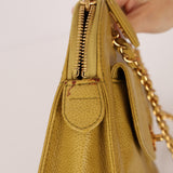 Rare Chanel 1997 Chartreuse Caviar Turnlock Zip Tote 24K GP