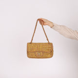 Chanel 2011 Raffia Tweed Single Flap Bag