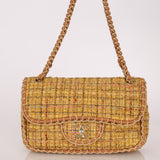 Chanel 2011 Raffia Tweed Single Flap Bag