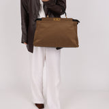 Fendi Large Soft Biege Corduroy Peekaboo