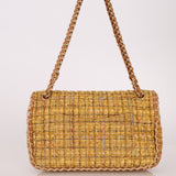 Chanel 2011 Raffia Tweed Single Flap Bag