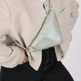 Prada Satin Crystal Triangle Pochette