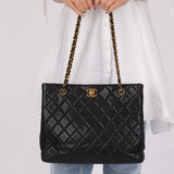 Chanel 1996 Caviar Turnlock Chain Tote