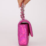Chanel 24C Iridescent Patent Quilted Carabiner Card Holder