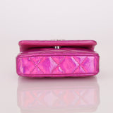 Chanel 24C Iridescent Patent Quilted Carabiner Card Holder