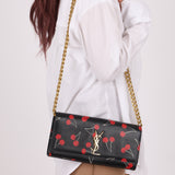 Saint Laurent Calfskin Cherry Clutch