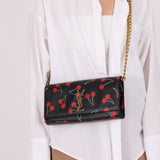 Saint Laurent Calfskin Cherry Clutch