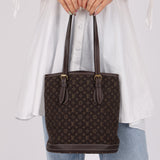 Louis Vuitton Monogram Mini Lin Bucket Bag with Pochette