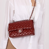 Chanel 2011 Burgundy Patent Medium Classic Double Flap