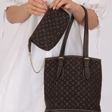 Louis Vuitton Monogram Mini Lin Bucket Bag with Pochette