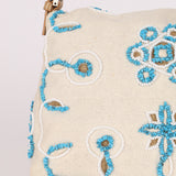 Ultra-Rare Fendi Linen Floral & Lizard Beaded Mamma Baguette