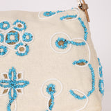 Ultra-Rare Fendi Linen Floral & Lizard Beaded Mamma Baguette