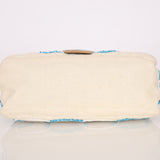 Ultra-Rare Fendi Linen Floral & Lizard Beaded Mamma Baguette