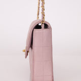 Chanel 2001 Lambskin Chocolate Bar East West Flap Bag 24k GP