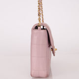 Chanel 2001 Lambskin Chocolate Bar East West Flap Bag 24k GP